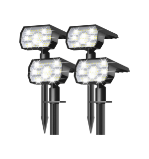 NYMPHY Solar Lights Outdoor Waterproof IP68, 56 LED 3 Lighting Modes Solar Powered Garden Yard Spot Solar Lights for Outside Landscape- 4 Pack (Cool White)