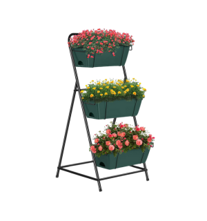 Vertical Raised Garden Bed 3 Tier Garden Planter Standing Planter Box Herb Garden Planter Outdoor and Indoor for Vegetables Flowers Green