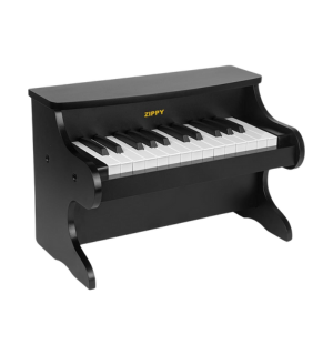 ZIPPY Kids Piano Keyboard, 25 Keys Digital Piano for Kids, Mini Music Educational Instrument Toy, Wood Piano for Toddlers Girls Boys, Black