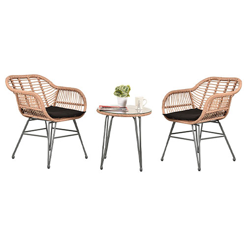 Leasbar 3 Piece Patio Conversation Bistro Set