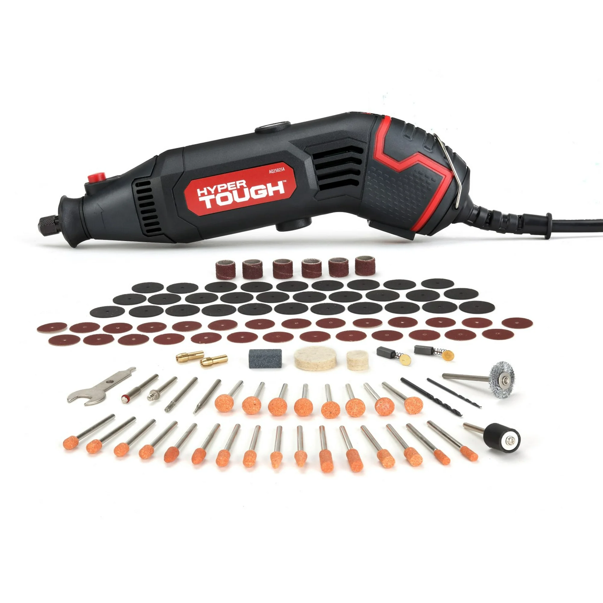 Hyper-Tough-1-5-Amp-Corded-Rotary-Tool-Variable-Speed-with-105-Rotary-Accessories-Storage-Case-New-Condition-Volts